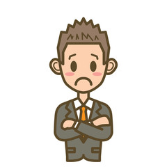 ビジネスマン　F02　上半身　悩む