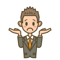 ビジネスマン　F02　上半身　お手上げ