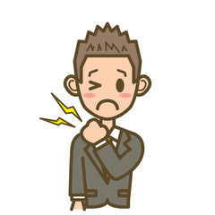 ビジネスマン　F02　上半身　肩凝り