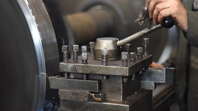 Lathe in a metal processing industry