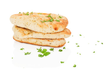 Naan bread isolated.