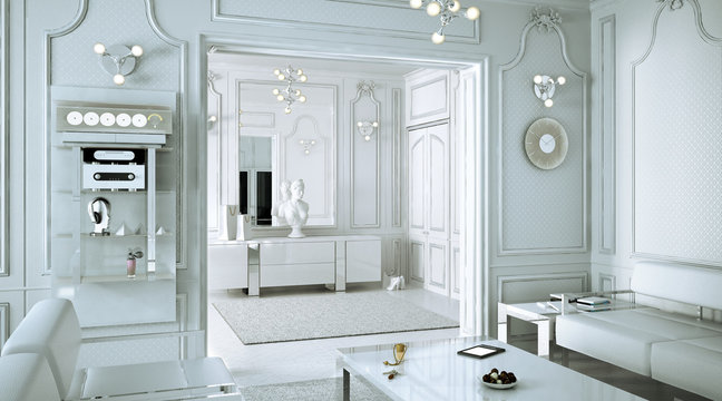 Klassical Salon in neutral white