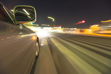 Driving in the night city.