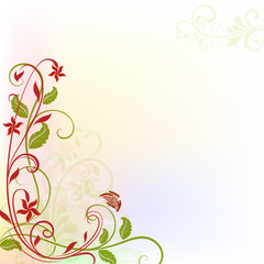 Fototapeta na wymiar Floral design spring card with copy space.
