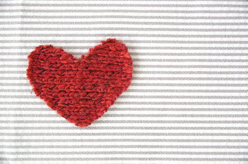 red heart on striped