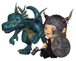 Toon Baby Viking et Dragon de compagnie