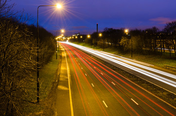 Fototapeta na wymiar Szlaków sygnalizacji świetlnej na język Newcastle
