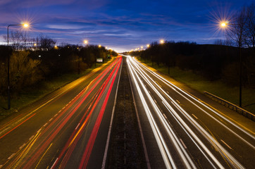 Traffic light trails out of Newcastle