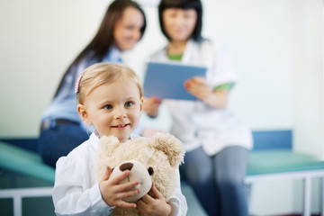 Little girl at doctors office