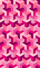 Seamless Pattern Cubes 3D Pinkmix