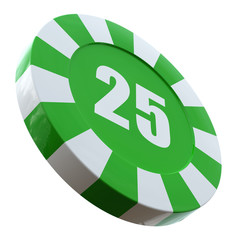 Casino chip over white background. 3D render illustration.