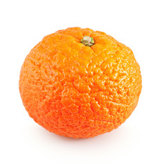 Orange ripe tangerine on a white background