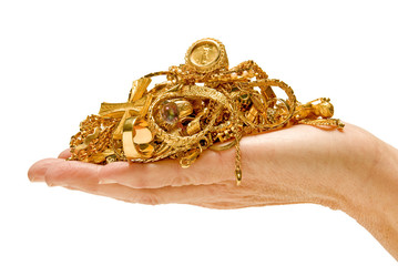 Big Handful Of Gold Jewelry
