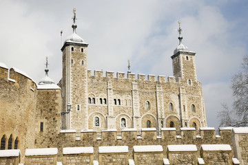 Snow covered Tower of London
