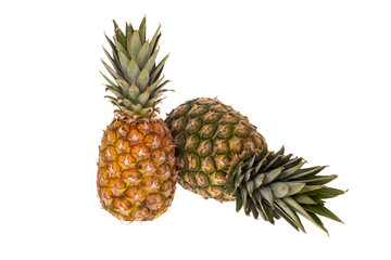 Fototapeta premium Zwei ganze Ananas Früchte