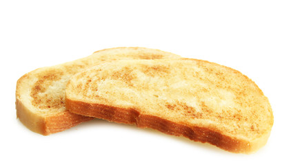 Fototapeta na wymiar Białe tosty chleb, na białym tle