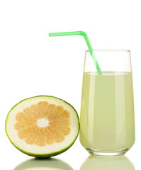 Delicious sweetie juice in glass and sweetie next to it