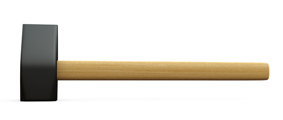3D sledgehammer illustration. Build concept. Isolated on white