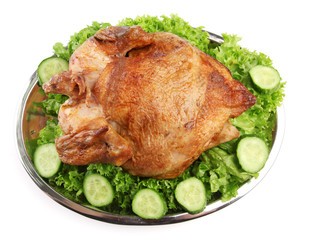 Tasty whole roasted chicken