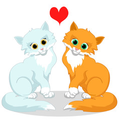 Obraz premium Happy cats in love