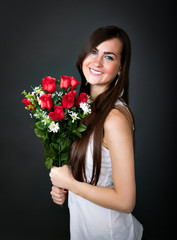 pretty woman received roses