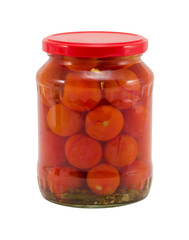 ecological tomatoes vegetables canned glass jars