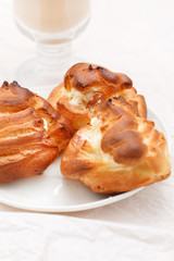 eclairs filled with fresh cream