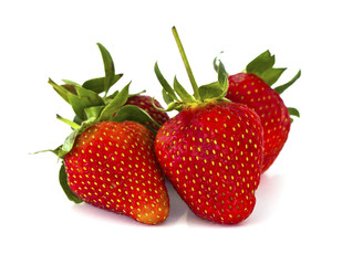 Fresh strawberry isolated on white background.