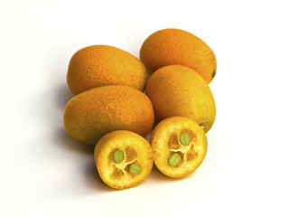 Kumquat orange isolated on a white background