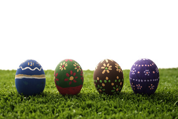 Easter eggs on grass