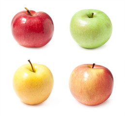 a set of four varieties of apples