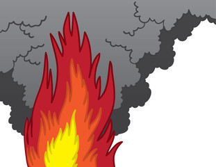 Fire and billowing smoke cartoon