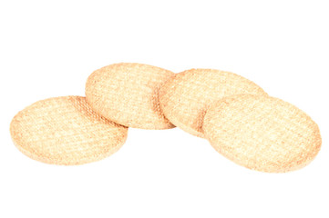 Biscuits over a white background