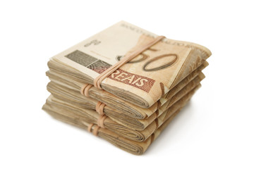 Fifty reais pile