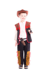 Junge als Cowboy verkleidet