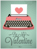 &quot;Vintage typewriter with happy valentine's day slogan&quot; Stock image and