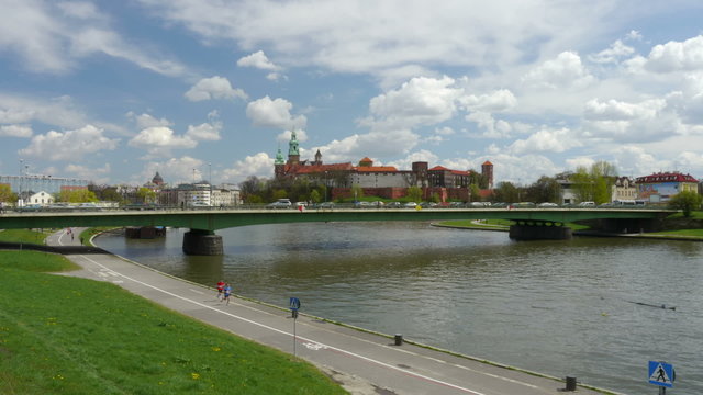 Vistula riverside during cracovia maraton