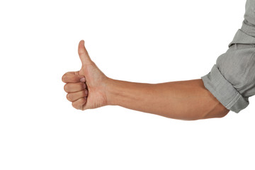 Arm with hand giving an thumbs up