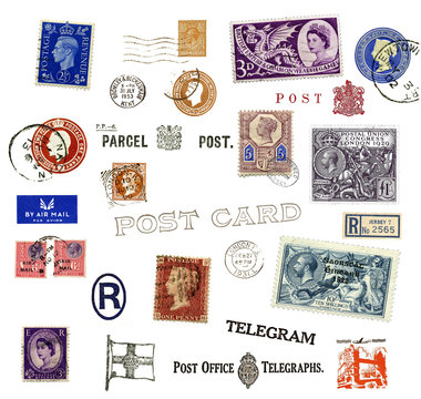 Briefmarken und Poststempel aus Großbritannien