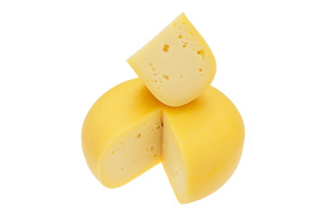 Cheese isolated on white with clipping path