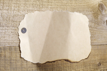 Blank sheet of old torn paper