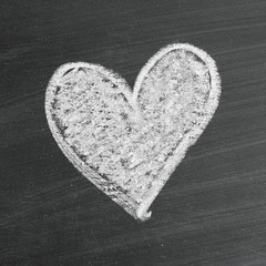 love heart symbol on a blackboard