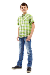 Teenager in plaid shirt