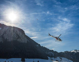 A Helicopter In Swiss Alps