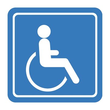 Personne handicapée en fauteuil roulant dans un panneau