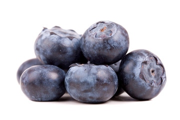 Bluberries on white background