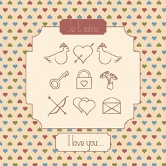 Happy Valentine's Greeting with Heart Pattern Background