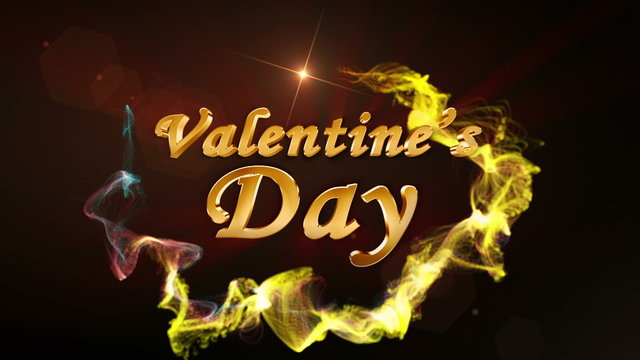 Valentine's Day, Text in Particle Red - HD1080