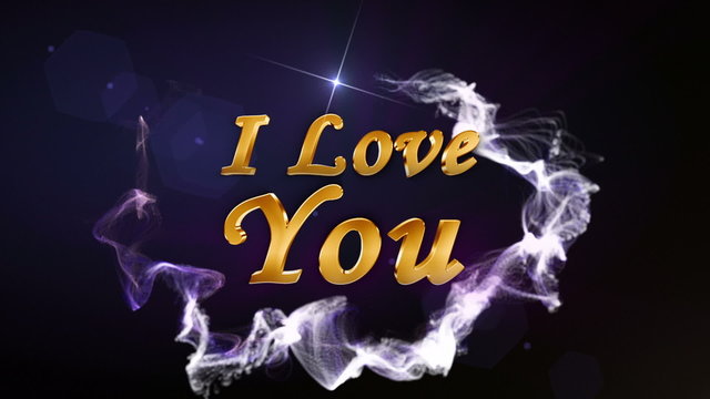 I Love You, Text in Particle Red - HD1080