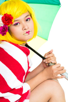 Thoughtful asian girl